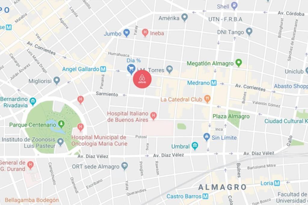 ブエノスアイレス2 Ambientes En Almagro En Av Corrientes Para 2 Personasアパートメント エクステリア 写真